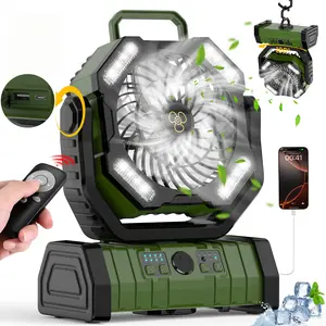 30000mAh Rechargeable Portable Fan with LED Lantern, 2-in-1 Battery Operated Fan & Power Bank, 270° Oscillating Camping Fan for Tent, RV, Golf Cart, Mowing, Soccer Mom, Hurricane Power Outage Emergency Gear, Mother's Father's Day Gifts