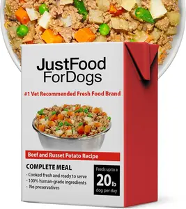 JustFoodForDogs Pantry Fresh Wet Dog Food, Complete Meal or Dog Food Topper, Beef & Russet Potato Human Grade Dog Food Recipe - 12.5 oz (Pack of 6)
