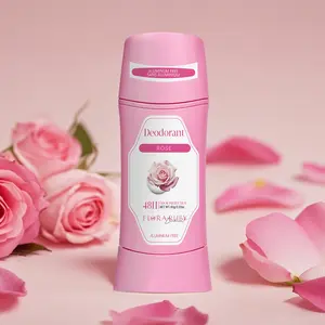 Flora Ruby Aluminum-Free Deodorant Stick - 2.22 oz, suitable for both men and women, contains rose extract and various natural extracts to soothe and moisturize the skin.