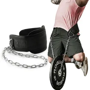 Dip Belt with Adjustable Chain or Rope for Weightlifting, Calisthenics, Crossfit, Heavy Duty Weight Belt for Pull-ups and Dips, Adapted to Every Morphology