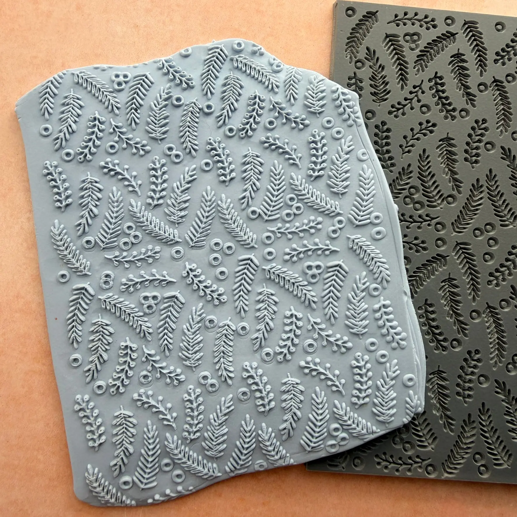 Brambleberries -- 3x4 Inch Rubber Stamp for Polymer Clay
