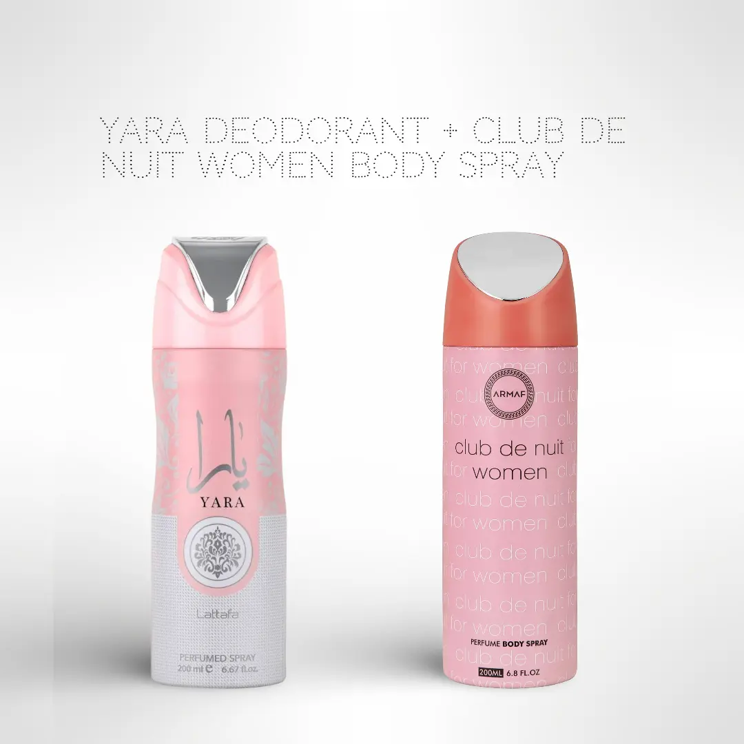 Feminine Duo Mist Bundle – Yara Deodorant + Club de Nuit Women Body Spray | Everyday Luxury & Freshness