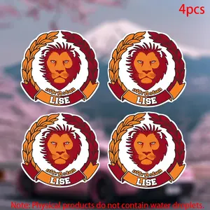 4pcs-GALATASARAY SPOR KULUBU Sticker-car stickers for doors, windows, laptops, luggage, furniture and bumpers-durable adhesive vinyl material