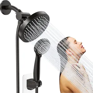 High Pressure Rainfall Shower Head Set | Complete Bathroom System with Handheld Spray, Flexible Hose & Adjustable Mounting Bracket High Pressure Showerhead （6inch）