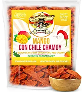 Chili Chamoy Mango Slices, 8.5 oz. Bag of Authentic Mexican Dry Fruit Candy, Sweet and Spicy Flavor, Fresh and Natural Dulce Mexicano, by Don Turinos