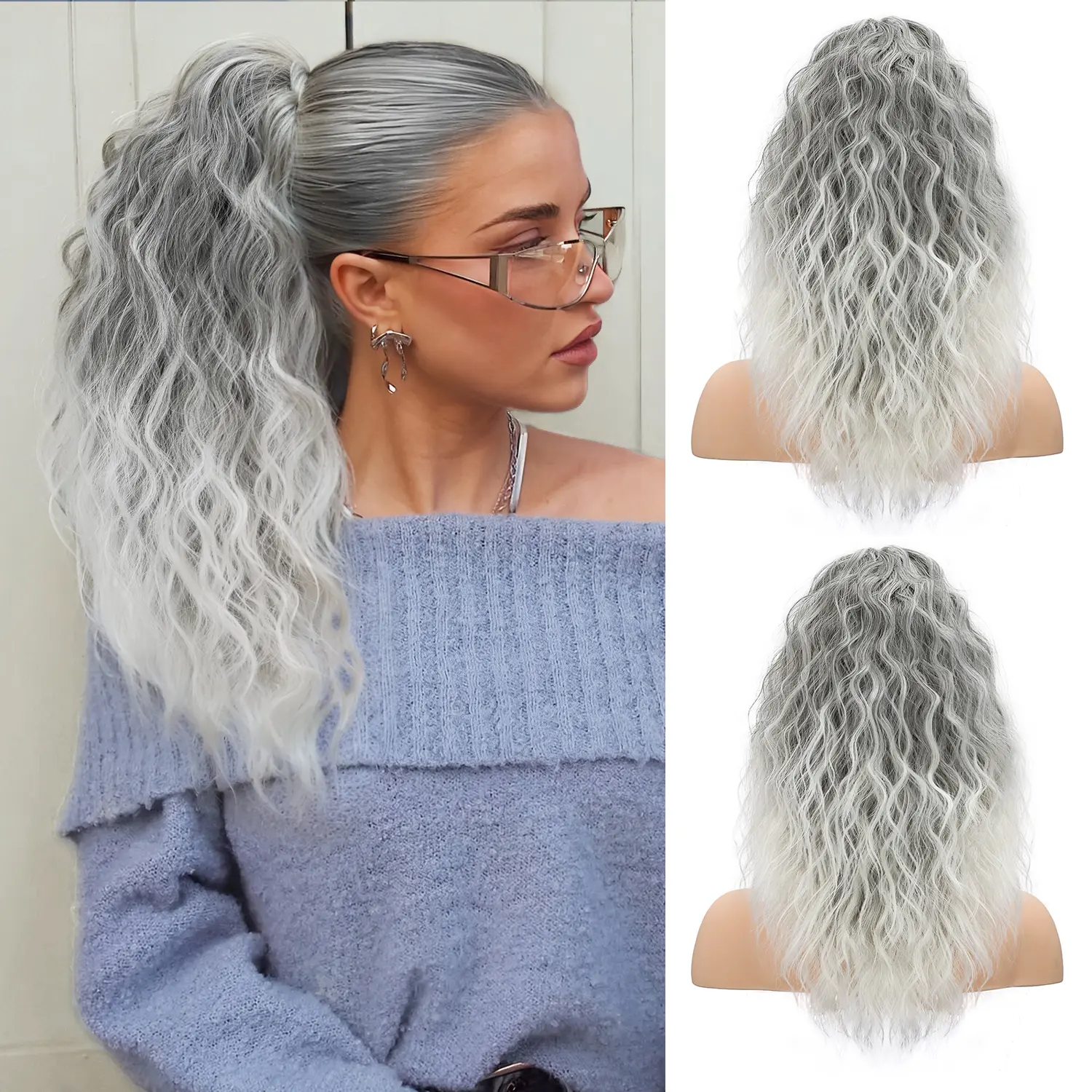 18inch-Silver Gray with Highlight