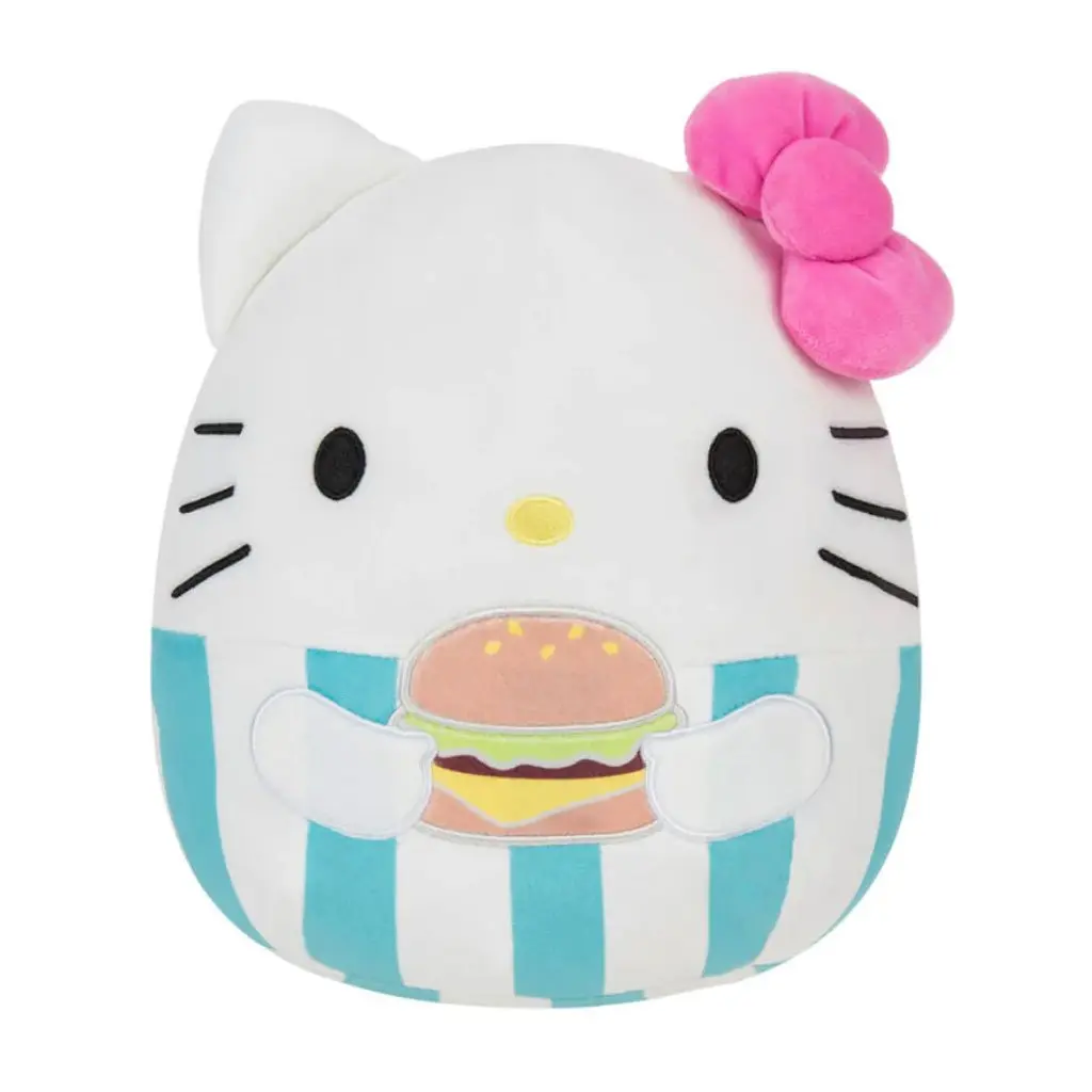 Squishmallows 8" Sanrio Food Truck Hello Kitty Cheeseburger Plush Toy, Soft Stuffed Animal, Cute Squishies, Collectible Item