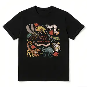 Love The Unloved Insect Lover Shirt S~5XL Oversize Unisex Washed T-Shirt for Women and Men's Unisex Fit Batik Cotton Oversize Streetwear Menswear Super Soft Pre-Shrunk