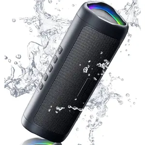 Bluetooth Speaker with HD Sound, Portable Wireless, IPX5 Waterproof, Up To 20H Playtime, TWS Pairing, BT5.3, for Home/Party/Outdoor/Beach, Electronic Gadgets, Birthday Gift for Men(Black)