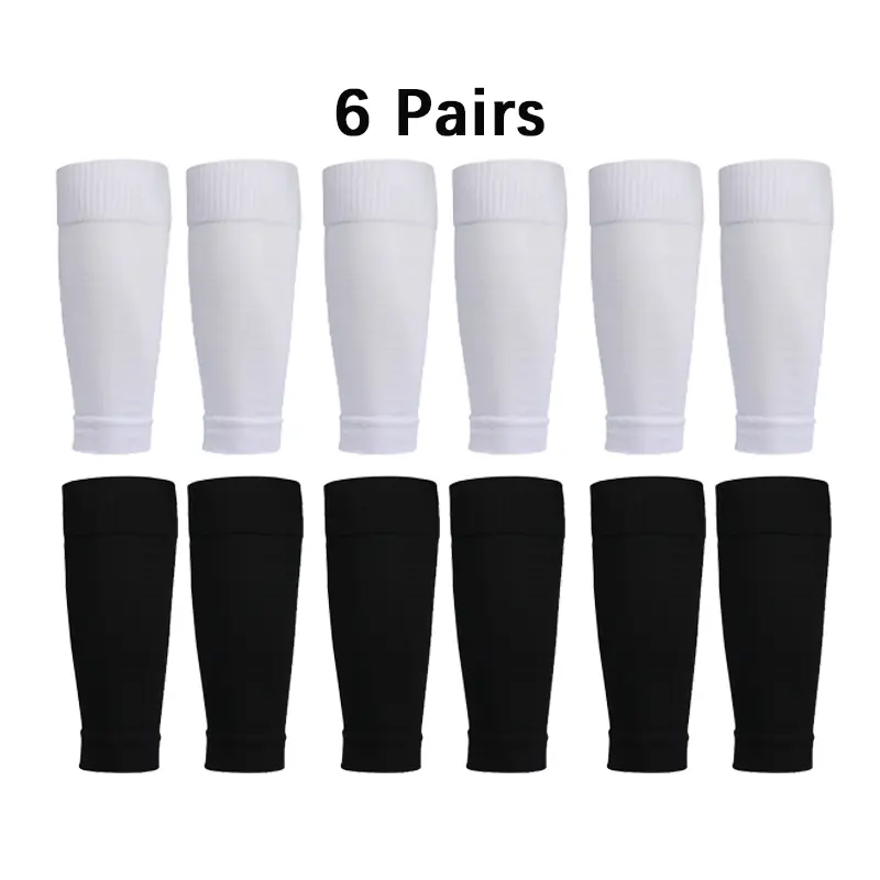 6 Pairs Soccer Leg Sleeves, Football Calf Compression Sleeves for Men Youth Boys, Athletic Calf Guard Socks Covers for Shin Guards