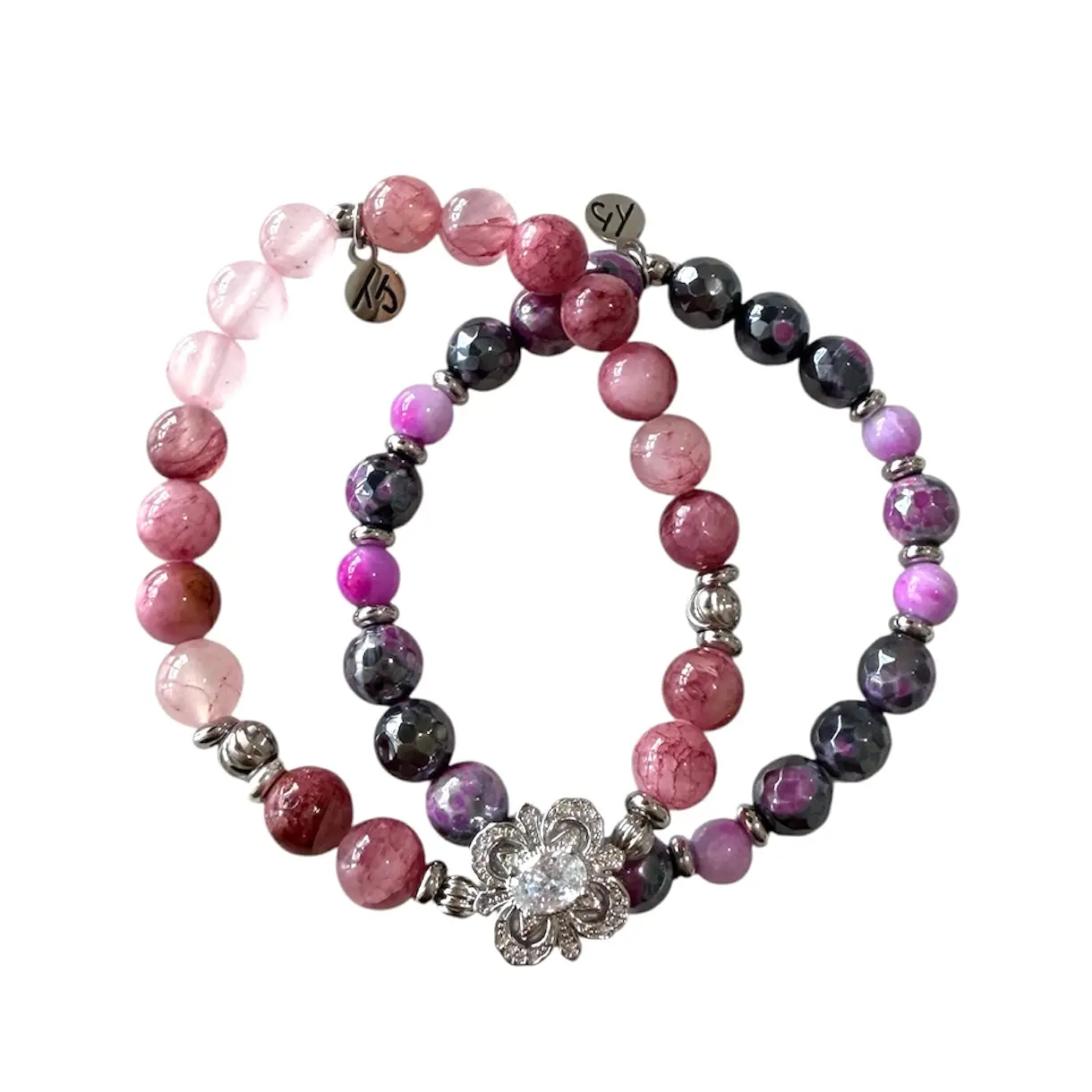 TTT Live Exclusive Pink Chalcedony Gemstone Bracelet Bundle August 11