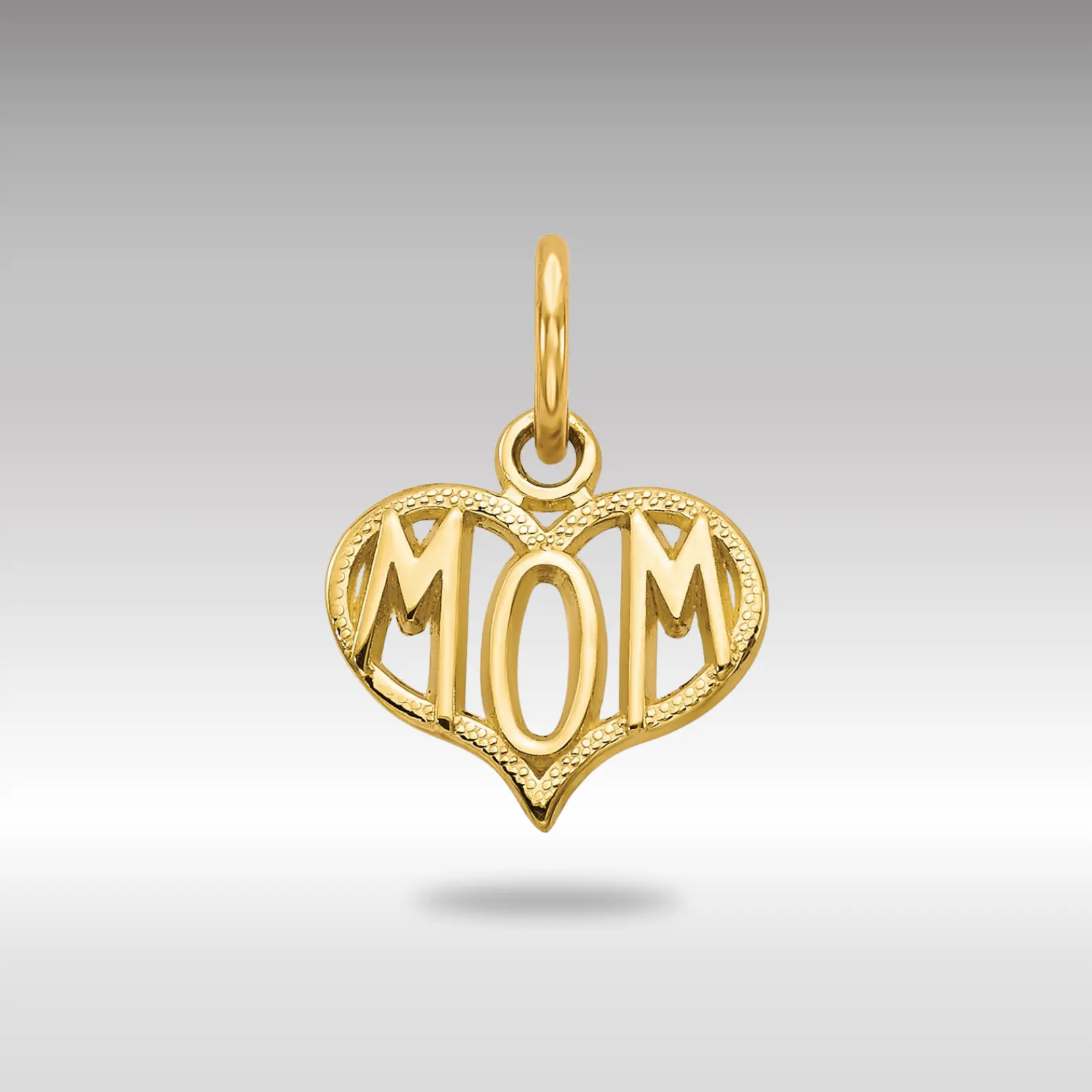 14K Gold MOM Heart Charm - Model C368