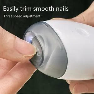 Portable Electric Nail Clipper, USB Rechargeable, 3 Speed Adjustable, LED Light, Easy Operation, Automatic Nail Grinder, No Shavings