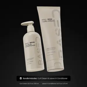 BASED Curly Duo: Premium Non-Toxic Curl Cream & Leave-In Conditioner Bundle - Defines Curls, Controls Frizz, Medium Hold with Agave & Silk Protein, Instant Hydration & Nourishment, No Harsh Chemicals