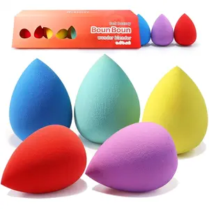 BEAKEY Makeup Sponge 5 Pcs Set, Latex-Free Boun Boun Beauty Sponge for Blending, Makeup Sponges for Foundation, Liquid, Cream and Powder. Blender for Enhanced Make up Application BEAKEY