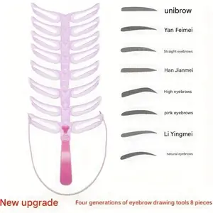 Eyebrowstencil Makeup Tools Eyebrow Stencil Eyebrow Templates Purple 8 Shapes pink  eye  brow  razor knox  beauty