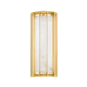 Leda Sconce - Vintage Brass Frame With Alabaster Diffuser and Soft LED Glow