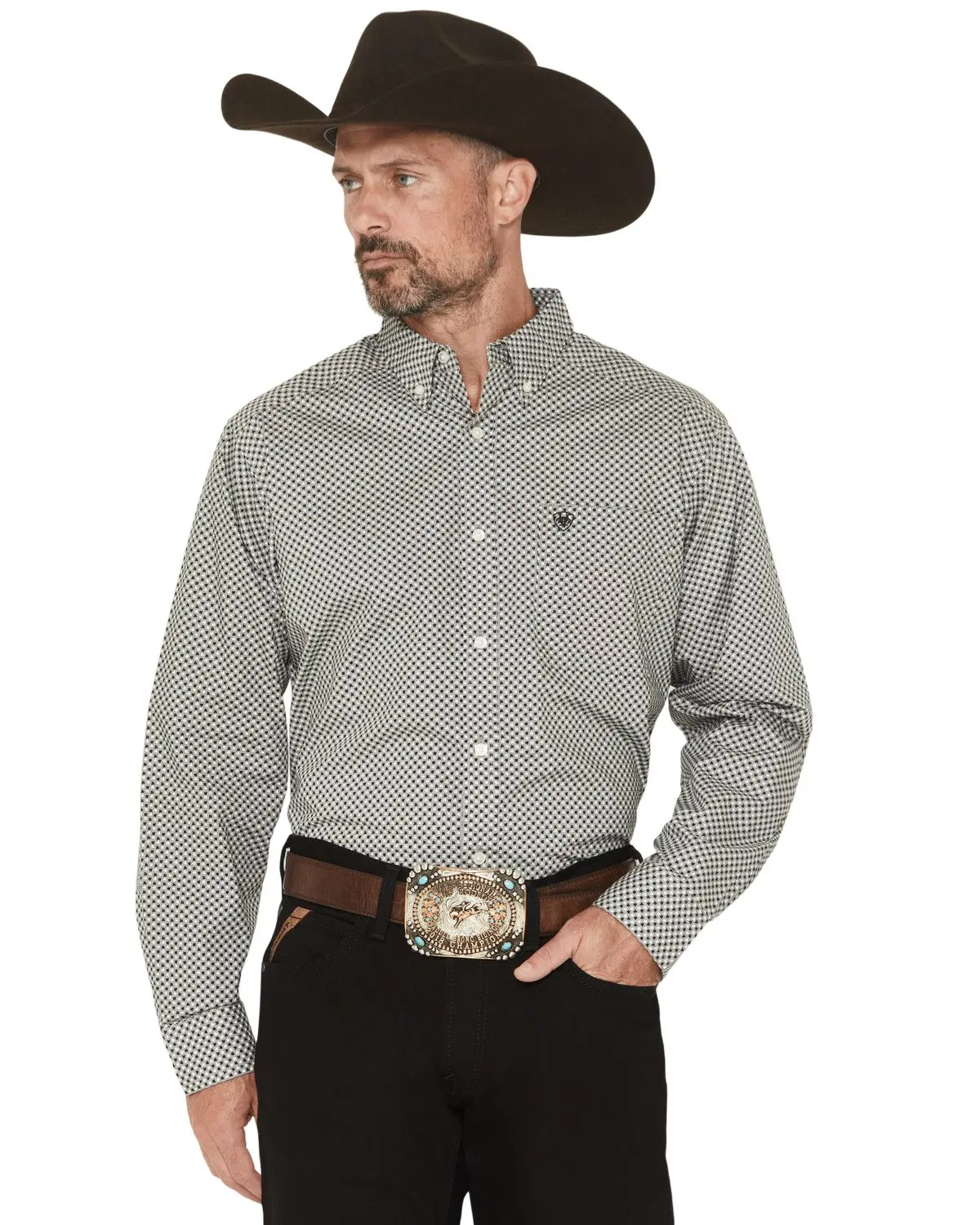 Ariat Men's Men'S Trisgeo Print Long Sleeve Button-Down Western Shirt - 10065854
