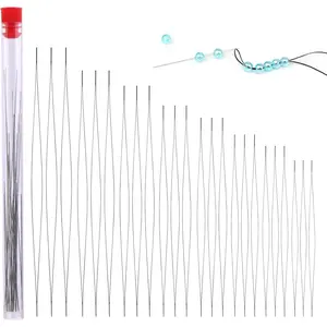 24 Pcs Big Eye Collapsible Beading Needles for Seed Beads Jewelry Making with Storage Tube for Bracelets