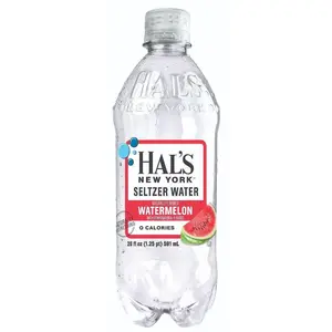 Hal's New York Seltzer Water 20oz, Watermelon (Pack of 24)