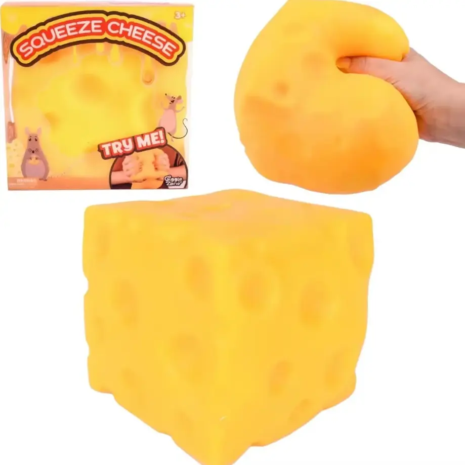 Large Cheese Squishy Toy,Cheese Stress Balls – Squishy Fidget Toys for Kids & Adults,Slow Rising Jumbo Sensory Stress Toy for Anxiety & Relaxation,Fun Novelty & Gag Gift