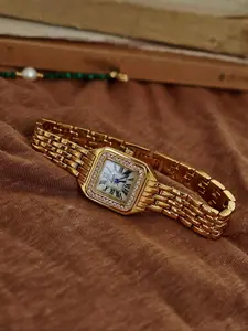 Women's Elegant Rhinestone Decorated Square Dial Quartz Jewelry Watch, Exquisite Trendy Wristwatch, Fashionable Stylish Watch for Women As Gift, Fashionable Analog Watch, Fashion Watches