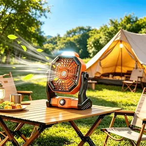 Portable 7800mAh Rechargeable Fan,Emergency USB Cooling Fan for Camping Picnic Party Outdoor Use,Ceiling Table Battery Fan for Tent Room Mother’s Day Gift,Father’s Day Present