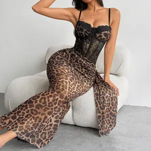 New European and American style wild leopard print strapless sexy lace slim-fit camisole dress for women jacob james dolphin gala bernadette Oversized Vintage Denim Mini lady pen sea foam green ciel kb nene skepta baby shower meshki natasha latex wendy