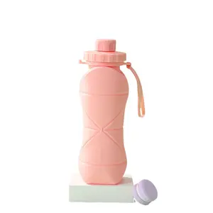 Collapsible Silicone Water Bottle 600ml - BPA-Free, Food-Safe Foldable Bottle for Sports, Travel & Hiking