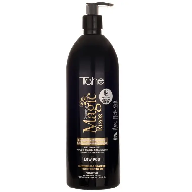 Tahe Magic Rizos Moisturizing Low Poo Shampoo for Curly and Wavy Hair, Suitable for the Curly Method