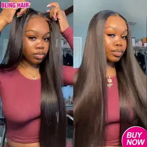 Bling Hair Glueless Pre-Cut Lace Wig 9x6 7x5 6x4 Real Human Hair Wigs Bone Straight 150% Density HD Transparent Pre Cut Lace Closure Wig Easy To Go No Glue summervibes