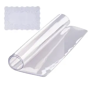 summervibes 12x12 in Square Transparent PVC Plastic Table Cover Protector, 305x305 mm 1.5 mm Thick Waterproof Desk Protector for Writing Desk, Dining Room Table