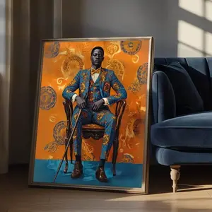 Afro Dandyism Wall Art – Black Man Fashion Print, African American Modern Art, Printable Black Culture Decor