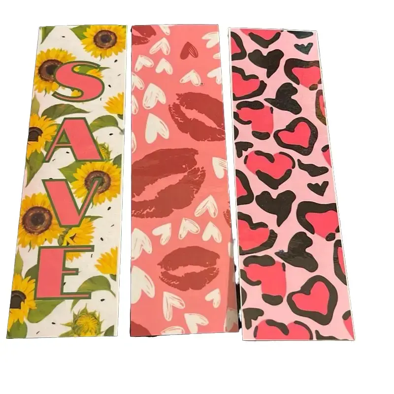 Beautiful Bookmarks Laminated 3 - Sunflower Heart Kisses & Leopard Patterns for Stylish Reading Notes