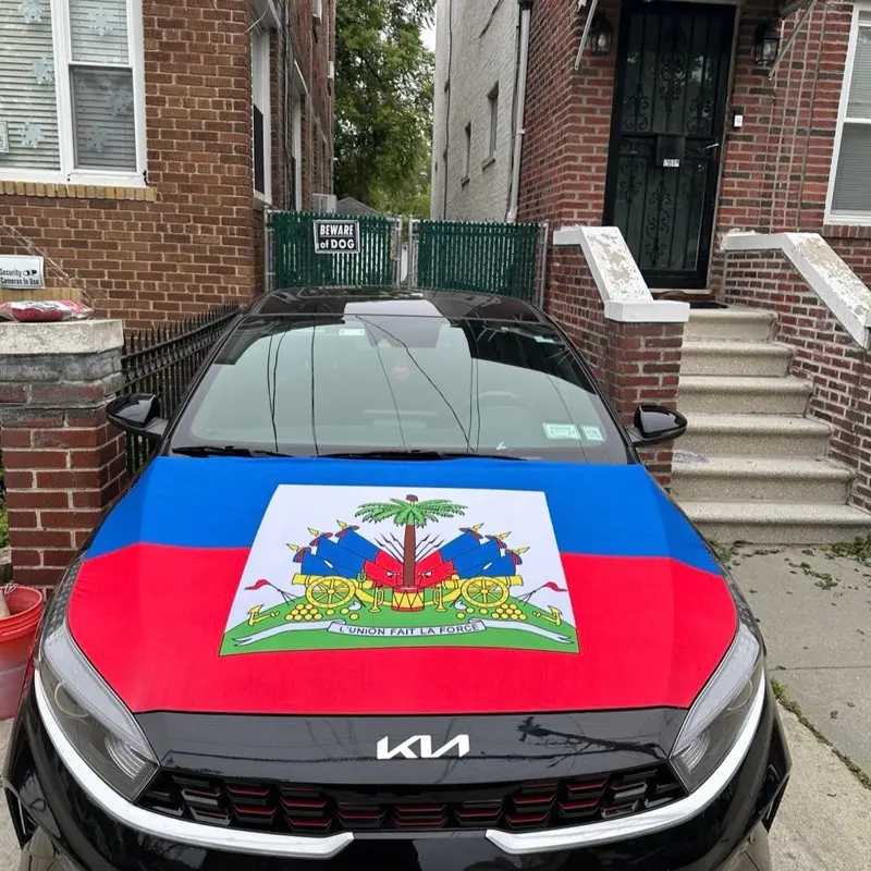 Haiti flag hood cover fits all cars and trucks