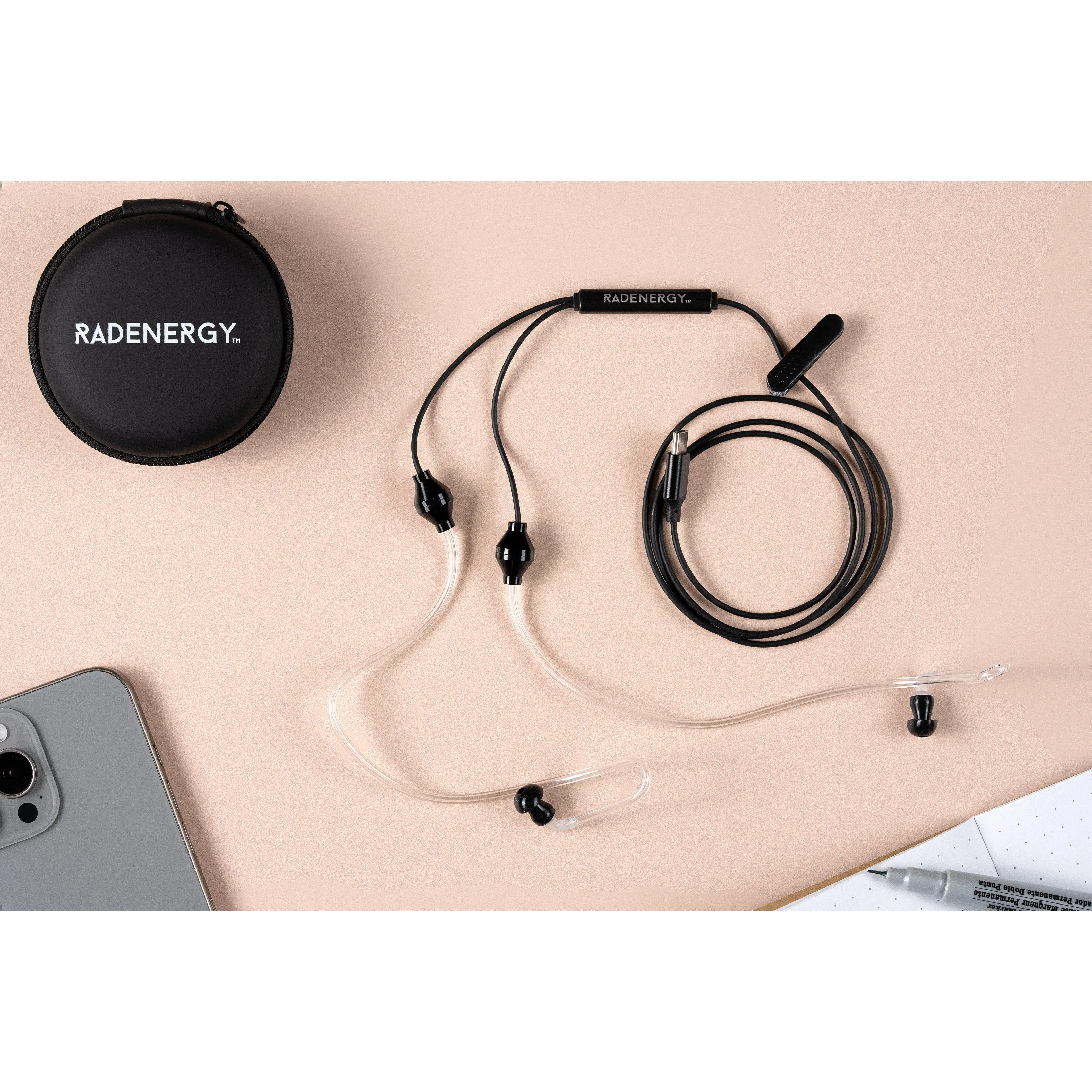 RadEnergy™ Air Tube Earbuds - EMF Reducing Headphones for Work & Meetings