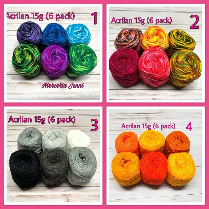 Acrilan 3 Hebras 15g (6 pack) 90g per pack - embroidery thread 3 ply - Estambre