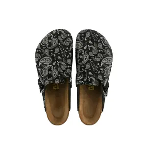 Black Paisley Clogs Slippers
