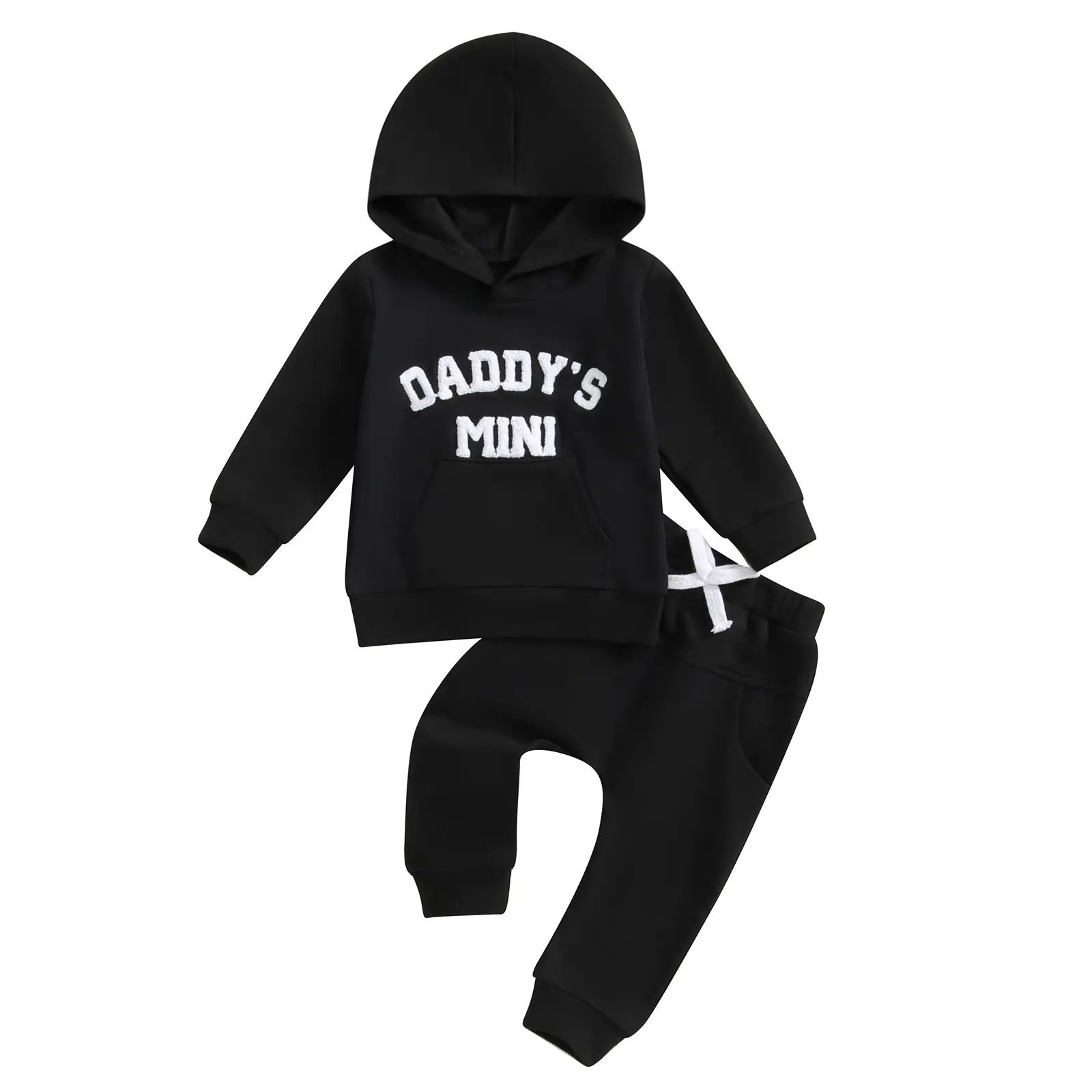 Toddler Baby Boy Track Suit Letter Embroidery Long Sleeve Hoodie Sweatshirt and Elastic Sweatpants Fall Winter Clothes Outfits