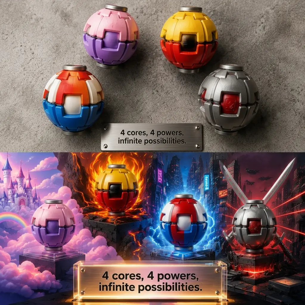 Infinite Possibilities 4-Pack Bundle | Press-to-Spin 3D Printed Desk Favor gift bags stress relief fidget