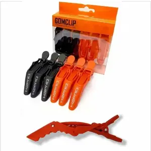 H2PRO GOMCLIP Professional Styling Clips 6 Count - Essential for Styling Cutting and Coloring - Compatible with Heat Tools Carbon Bone Combs and Styling Brushes