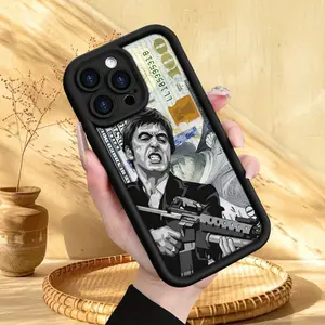 Creative Scar Face Painted Pattern Case for iPhone17 16 15 14 Pro Max 13 12 11 XR XS Plus /Samsung Galaxy S25 S24 S23 S22 Ultra Plus FE Shockproof Drop Protection Rugged Durable Silicone Cover iphone  15  pro  max  case