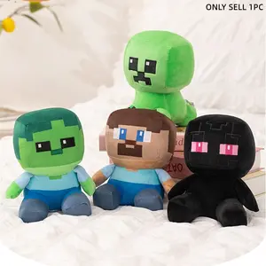 My World Pixel World Soft Stuffed Plush Doll, Zombie Creeper Steve Enderman Figure, Cute Gift for Gamers, Birthday, Holiday Surprise