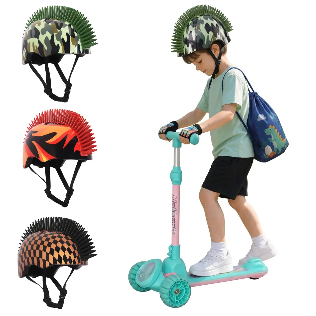 Mohawk Kids & Youth Multi-Sport Helmet | Cool Flame Style, Adjustable Fit for Bike Skate Scooter Roller Skates Boys Girls