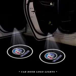 2/4pcs Buick Wireless Welcome Laser Projection Lamp, Car Logo Projection Atmosphere Light, Led Door Light, Led Car Lights, Scratch-Resistant Durable, Car Decoration Accessories