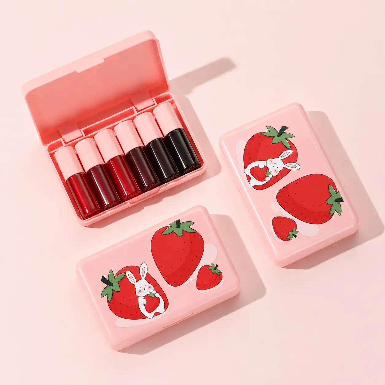 6-Piece Lip Stain & Liquid Blush Set, Long-Lasting Waterproof Lip Tint, High-Pigment Multi-Use Makeup for Lips, Cheeks & Eyes