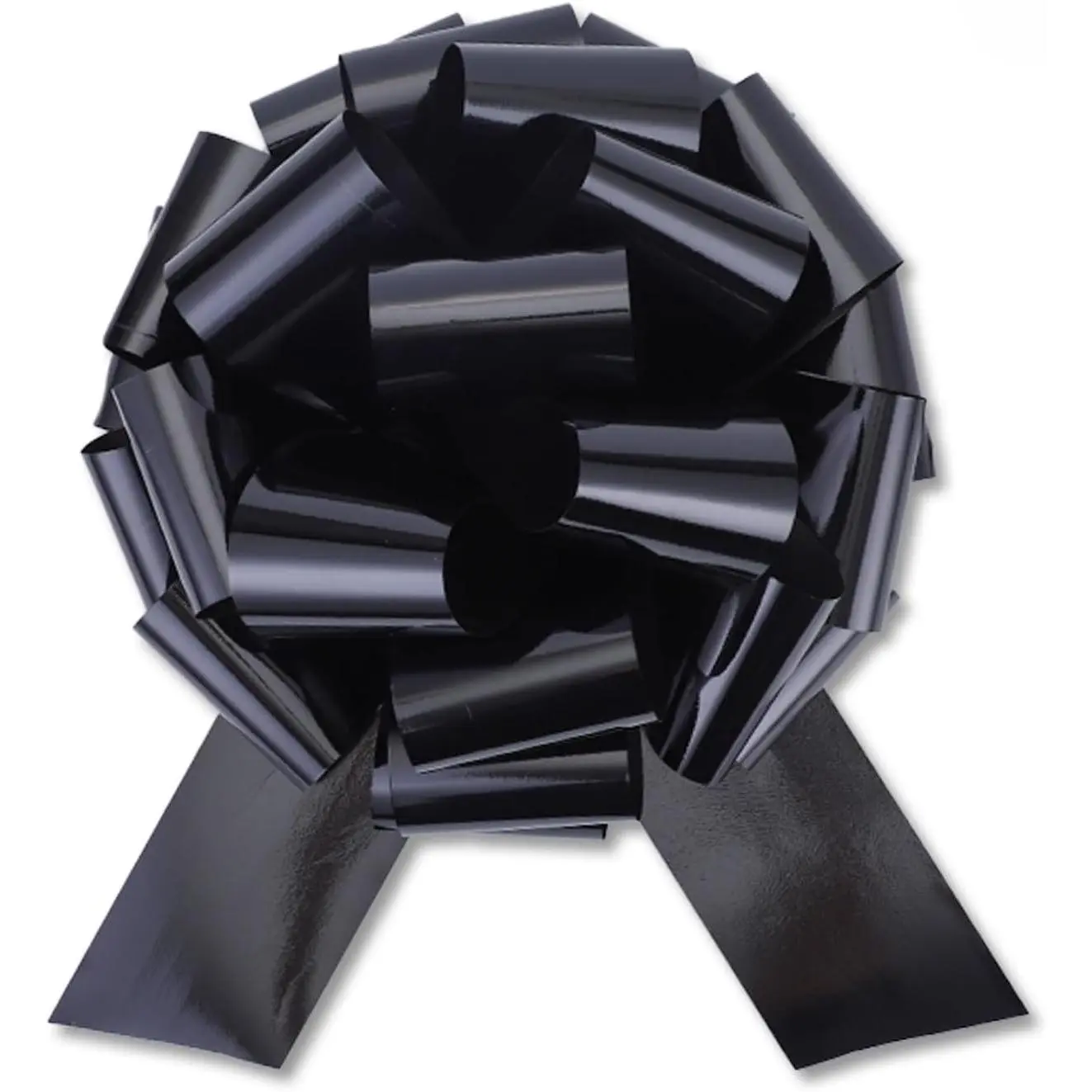 Large 12" Pull Bow, 2 count Gift Bow for Present, Wrapping, Bikes, Appliances, Christmas, Parties, Decorations on Tables (Black)