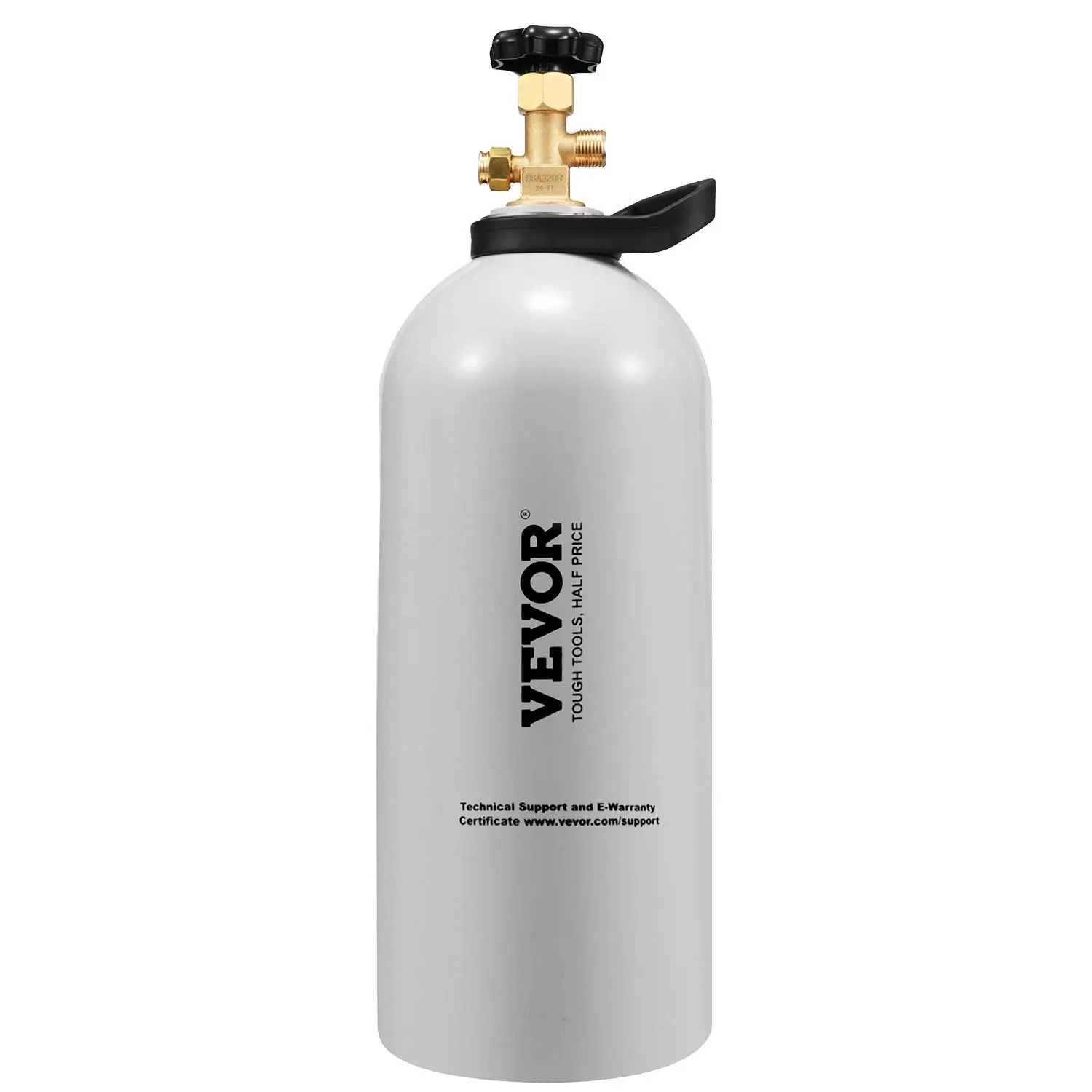VEVOR Home 10 lbs New Aluminum Alloy CO2 Tank - Heavy Duty, CGA320 Valve, Light Spray Coating, Handle, Adjustable Pressure, 1800 psi Working, 3000 psi Tested, 99.95% Pure CO2, DOT Approved Cylinder for Draft Beer Dispensing, Soda Maker, Durable