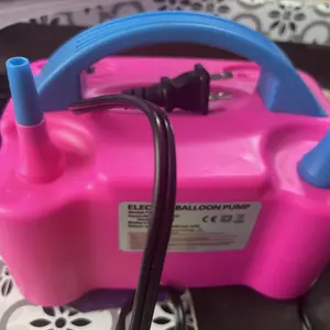 1 Semi-Automatic Electric Inflator, Portable, 600W, 110V-120V, 60HZ, Rose Red, ABS Material, Dual Hose, US Plug, Without Battery, for Home Use, Balloon Inflating Machine