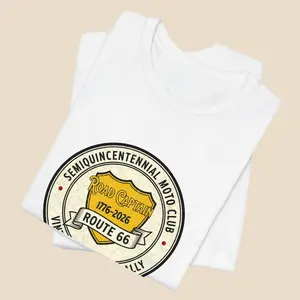 Men's Semiquincentennial Motor Club Shortsleeve Round Neck Top - Bella and Canvas 3001, Decoration-Accented, High-Quality Fabric